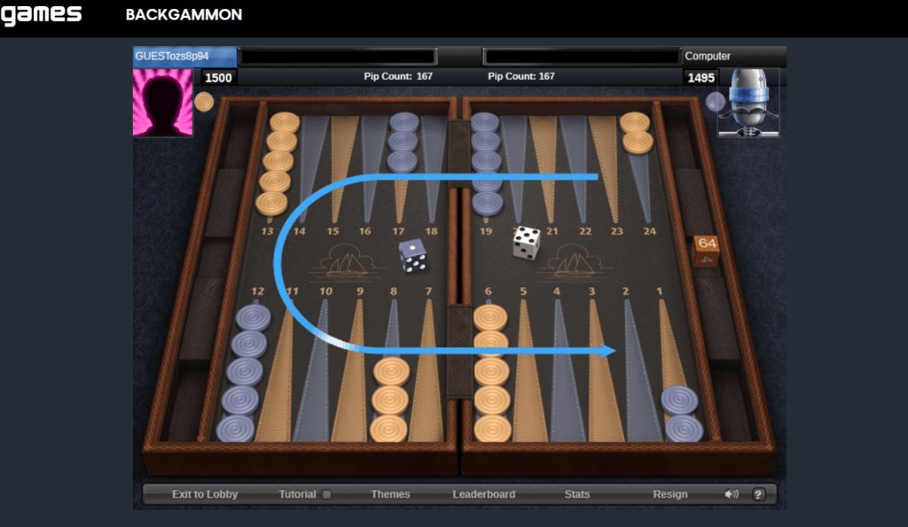 Backgammon Playok.com 