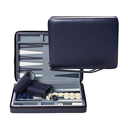 WE Games Blue Magnetic Backgammon Set