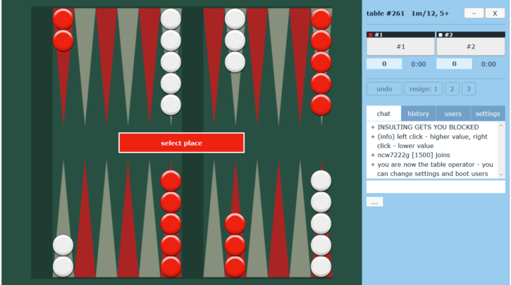 backgammon PlayOk