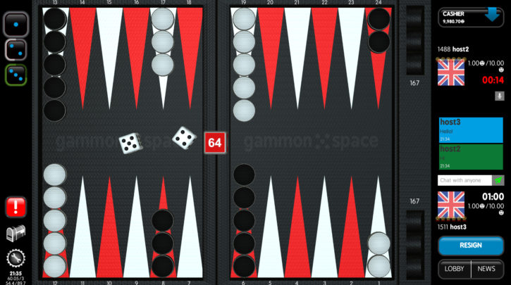 gammon space backgammon board