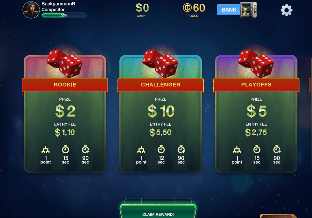 backgammon cash rewards details